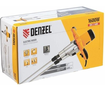 Миксеры DENZEL EM-2-1600, Миксер строительный 1600 Вт, 200-480/250-680 об/мин 27911