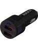 ЗАРЯДНЫЕ УСТРОЙСТВА В ПРИКУРИВАТЕЛЬ MAXVI CCM-522 black 5.2A, 2USB, QC3.0, цвет: черный, подсветка: синяя