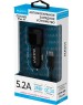 ЗАРЯДНЫЕ УСТРОЙСТВА В ПРИКУРИВАТЕЛЬ MAXVI CCM-522 black 5.2A, 2USB, QC3.0, цвет: черный, подсветка: синяя