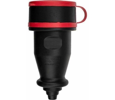 REXANT (111-012) РОЗЕТКА КАУЧУК, 3Р+РЕ, 32 А, IP20, ЧЕРНАЯ