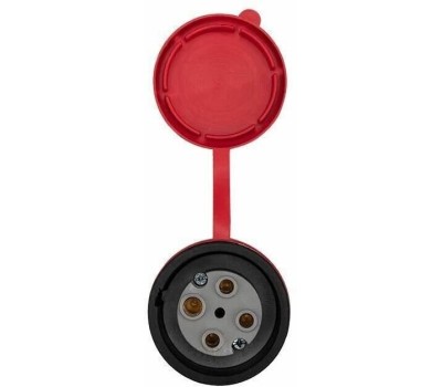 REXANT (111-012) РОЗЕТКА КАУЧУК, 3Р+РЕ, 32 А, IP20, ЧЕРНАЯ