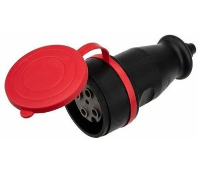 REXANT (111-012) РОЗЕТКА КАУЧУК, 3Р+РЕ, 32 А, IP20, ЧЕРНАЯ