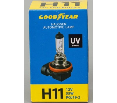 Лампа галогенная GOODYEAR GY010111 лампа галогенная автомобильная Н11 12V 55W PGJ19-2 (блистер)