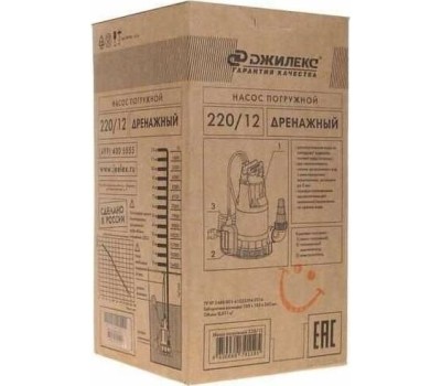 Насос дренажный ДЖИЛЕКС 220/12 590Вт 13200л/час (в компл.:Переходник Елочка на три размера шланга 25/32/40мм) (5101)