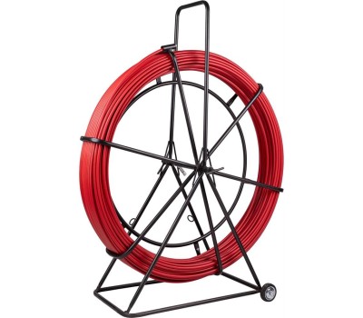 Протяжка REXANT (47-1110) Протяжка кабельная (УЗК в тележке), стеклопруток, d=11,0мм, 100м, красная