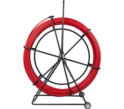 Протяжка REXANT (47-1110) Протяжка кабельная (УЗК в тележке), стеклопруток, d=11,0мм, 100м, красная