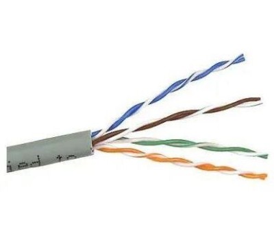 LANMASTER Кабель информационный TWT-5EUTP/100-GY кат.5E UTP 4 пары 24AWG PVC внутренний 100м серый