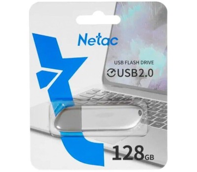 Флешка NETAC Флешка USB U352 128ГБ, USB2.0, серебристый [nt03u352n-128g-20pn]