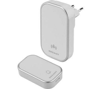 REXANT Беспроводной дверной звонок с цифровым кодированием 38 мелодий 200м IP44 белый