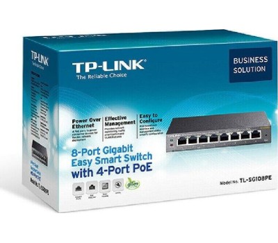 TP-LINK SMB TP-Link TL-SG108PE Коммутатор Easy Smart с 8 гигабитными портами (4 порта PoE+)