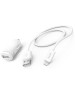 HAMA Автомобильное зарядное устройство H-183266, USB-A, 8-pin Lightning, 12Вт, 2.4A, белый [00183266]