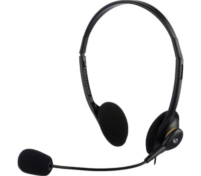 SUNWIND Гарнитура SW-HS100, для компьютера, накладные, проводные, черный [1808848]