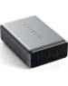SATECHI Сетевое зарядное устройство Compact Charger с технологией GaN Power. Порты: USB Type-C 100 Вт х 2, USB Type-A до12 Вт. Цвет: серый космос