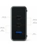 SATECHI Сетевое зарядное устройство Compact Charger с технологией GaN Power. Порты: USB Type-C 100 Вт х 2, USB Type-A до12 Вт. Цвет: серый космос