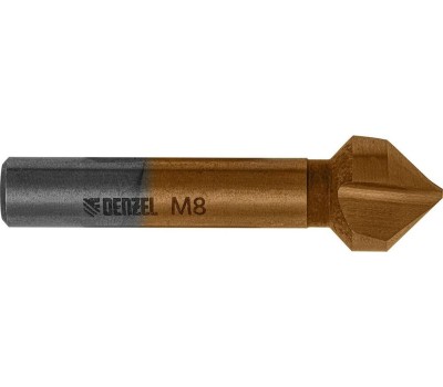 Зенковка DENZEL Зенковка конусная под М8, HSS, по металлу, 6-гранный хвостовик 72308