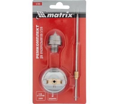 Комплект для краскораспылителя MATRIX Комплект для краскораспылителя 57319 : сопло 1,8 мм, игла, форсунка 57385