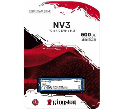 Накопитель SSD KINGSTON SSD накопитель NV3 SNV3S/500G 500ГБ, M.2 2280, PCIe 4.0 x4, NVMe, M.2