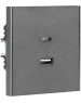 KRANZ Розетка STRONG USB-A+Type-C 3А с функцией быстрой зарядки графит