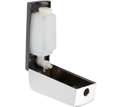 GFmark - Дозатор жидкого МЫЛА, пластиковый, хромированный, большой, с глазком, с серой педалью, 350 мл 631