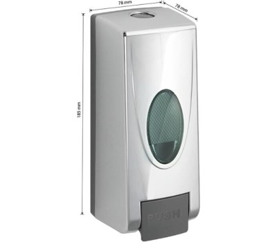 GFmark - Дозатор жидкого МЫЛА, пластиковый, хромированный, большой, с глазком, с серой педалью, 350 мл 631