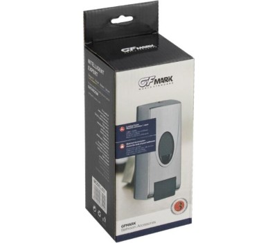 GFmark - Дозатор жидкого МЫЛА, пластиковый, хромированный, большой, с глазком, с серой педалью, 350 мл 631