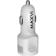 ЗАРЯДНЫЕ УСТРОЙСТВА В ПРИКУРИВАТЕЛЬ MAXVI CCM-522 white 5.2A, 2USB, QC3.0, цвет: белый, подсветка: синяя