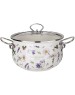 Кастрюля AGNESS 943-098 FLOWER STORY эмал. со стекл.крышкой 3,8л