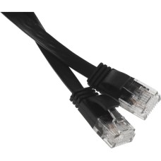 BURO Патч-корд Flat 10Гбит/с UTP 4 пары cat.6 Cu molded 3м черный RJ-45 (m)-RJ-45 (m) (BU-C6-FLAT-3M-B)