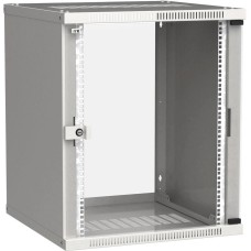 ITK Шкаф коммутационный Linea WE (LWE3-15U66-GF) настенный 15U 600x600мм пер.дв.стекл направл.под закл.гайки 50кг серый 550мм 22.3кг 200град. 715мм IP20 IK08 сталь