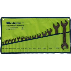 СИБРТЕХ Набор ключей рожковых, 6 - 32 мм, 15 шт., CrV, фосфатированные 15235