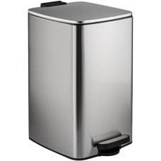 САНАКС - Ведро из нержавеющей стали, с педалью, квадратное, 16 литров, крышка микролифт, цвет САТИН. 10816-S