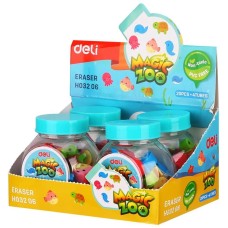 DELI Набор ластиков EH03206 Magic Zoo ассорти пласт.туб. (20шт)