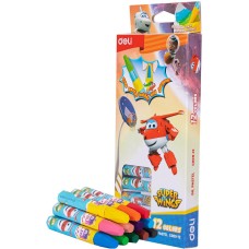 DELI Масляная пастель EC009-12 Super Wings шестигранные 12цв. картон.кор./европод