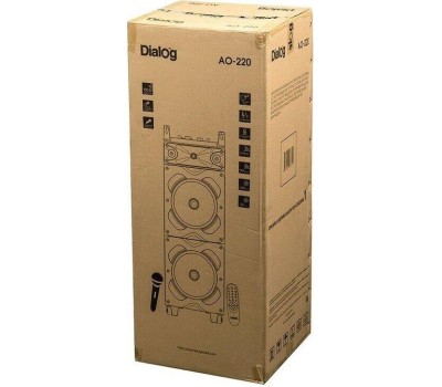 Dialog Oscar AO-220 - акустическая колонка 1.0, 100W RMS, Караоке с беспр.микр, BT+FM+USB+SD+GT вход