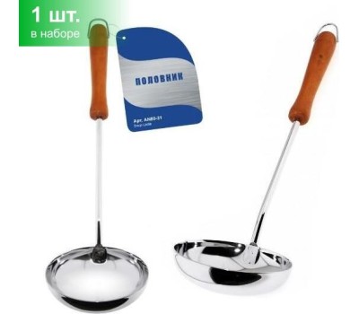 Шумовка хром дерев. ручка MULTIDOM Шумовка хром дерев. ручка AN50-33