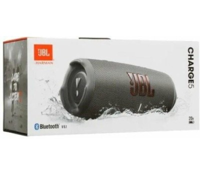 Колонка портативная JBL CHARGE 5 GRAY серая (JBLCHARGE5GRY) [ПИ]