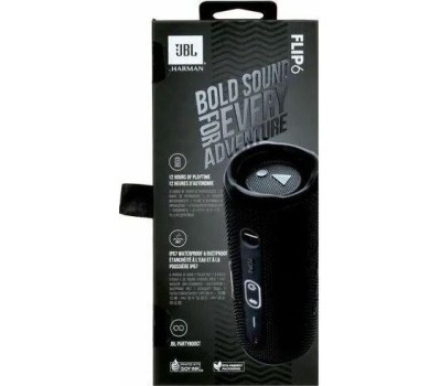 Колонка портативная JBL FLIP 6 BLACK черная (JBLFLIP6BLK) [ПИ]