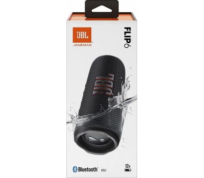 Колонка портативная JBL FLIP 6 BLACK черная (JBLFLIP6BLK) [ПИ]
