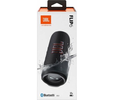Колонка портативная JBL FLIP 6 BLACK черная (JBLFLIP6BLK) [ПИ]