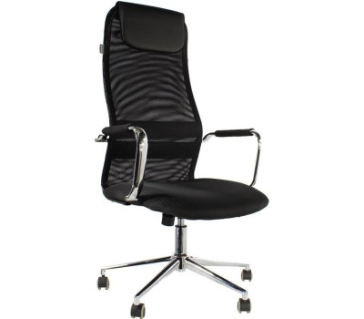 Кресло руководителя БЮРОКРАТ KB-9N на колесиках, сетка/ткань, черный [kb-9n/black]