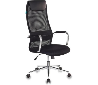 Кресло руководителя БЮРОКРАТ KB-9N на колесиках, сетка/ткань, черный [kb-9n/black]