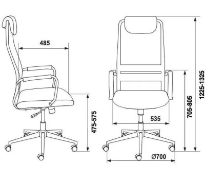 Кресло руководителя БЮРОКРАТ KB-9N на колесиках, сетка/ткань, черный [kb-9n/black]