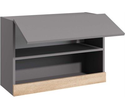 Модульная мебель МЕБЕЛЬ-КОМПЛЕКС ЙОРК Полка навесная с дверкой Серый шифер/Дуб Делано