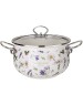 Кастрюля AGNESS 943-098 FLOWER STORY эмал. со стекл.крышкой 3,8л