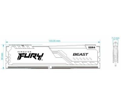Оперативная память KINGSTON Оперативная память Fury Beast Black KF432C16BB/16 DDR4 - 1x 16ГБ 3200МГц, DIMM, Ret