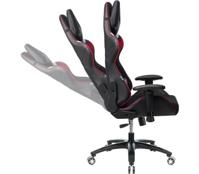 Кресло компьютерное игровое ZOMBIE Кресло игровое VIKING 4 AERO, ткань/экокожа, до 120кг, регулируемые 2D подлокотники, белый/синий/красный