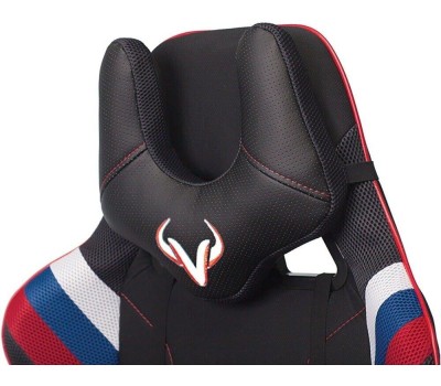 Кресло компьютерное игровое ZOMBIE Кресло игровое VIKING 4 AERO, ткань/экокожа, до 120кг, регулируемые 2D подлокотники, белый/синий/красный