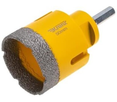 KRANZ Коронка алмазная профессиональная по керамограниту и железобетону М14, вакуумное спекание, 50мм, для УШМ