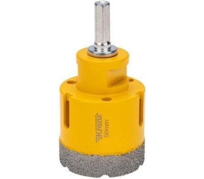 KRANZ Коронка алмазная профессиональная по керамограниту и железобетону М14, вакуумное спекание, 50мм, для УШМ