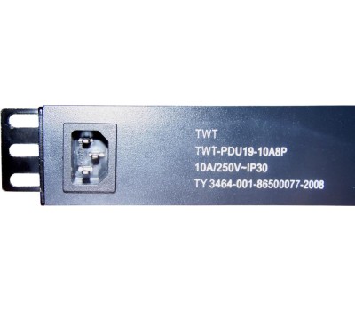 LANMASTER Блок распределения питания TWT-PDU19-10A8P-3.0 , горизонт.размещ., SchukoХ8, Тип вход. тока 10A, 3м